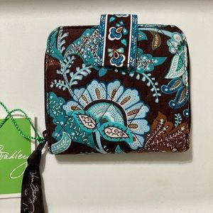 Vera Bradley Java Blue MiniZip Wallet NWT
